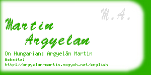 martin argyelan business card