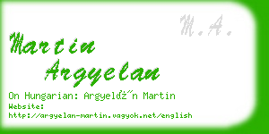 martin argyelan business card